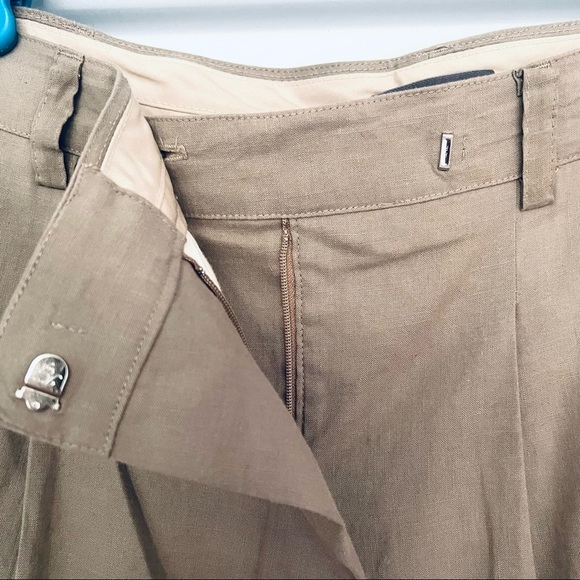 Vince Linen Khaki Straight Leg Professional Pants Size 4 - Picture 5 of 11